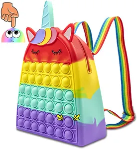 Mode Regenbogen Kaninchen Push Bubble Schult asche Bookbag Teenager Umhängetasche Einhorn Rucksack