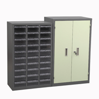 Boîte à outils avec bacs organisateurs, armoire à petites pièces, 30 tiroirs en plastique avec porte