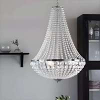 Lustre de plafond LED personnalisé en fer forgé, décoratif pour hôtel, doré, argenté, en cristal, de luxe, blanc chaud, pour décoration de mariage