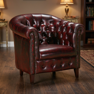Fauteuil Chesterfield BAS SPENCER Salon Classique Moderne Meubles en Cuir Tissu Luxueux Élégant Malaisie - Product Image 3