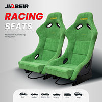 JIABEIR 1097 Sièges de course universels réglables en suède vert pour simulateur de conduite avec station de jeu