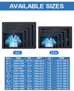 IP65 Màn hình Màn hình cảm ứng gồ ghề tất cả trong một 10.1 10.4 11.6 15 15.6 <span class=keywords><strong>17</strong></span> 19 21.5 không quạt nhúng công nghiệp màn hình cảm ứng - Product Image 5