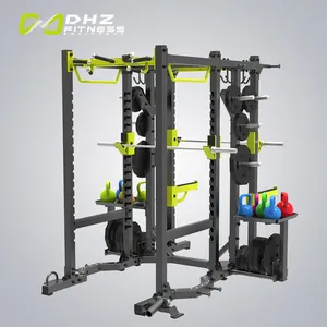 Korte Squat Rack 75X75 Custom Oranje Veiligheid Stands Geel 3 In 1 Machine Fitness Buigzaam Chinese Floding Voor Gym Op muur Opslag