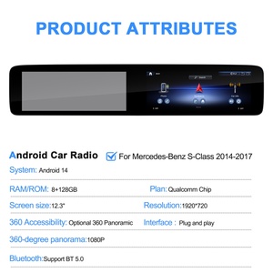 Navihua New Design 12.3'' Android Car for Mercedes Benz S Class W222 2014-2017 Radio GPS DSP Headunit Carplay Android Autostereo - Product Image 5