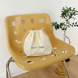 Sac à cordon en coton 100% GOTS à faible MOQ, pochette à bijoux en coton avec logo personnalisé imprimé - Product Image 3