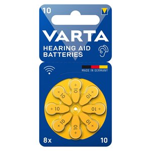 Batterie Zinco aria HEARING AID 10 Jaune (8 pièces) 24610 101 418 - Product Image 2