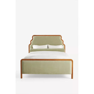 Fatto a mano francese anticato struttura <span class=keywords><strong>in</strong></span> <span class=keywords><strong>legno</strong></span> <span class=keywords><strong>massello</strong></span> di lusso King Queen Size Set mobili letto di velluto - Product Image 3