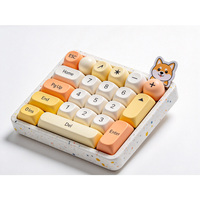 Numpad Mekanik Mini Warna Hangat, Keycaps Custom Soft Matte, Nirkabel BT USB Type C, Keypad Angka Digital Portabel untuk Penggunaan Desktop
