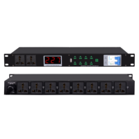 Secuenciador de Alimentación Profesional de 8 Canales, 30A, 100V-240V, con Enchufes Europeos/Estadounidenses, para Sistemas de Audio Profesionales, Protección Eléctrica