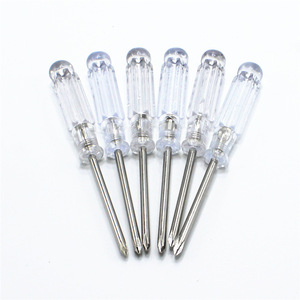 Mini Crystal Handle <b>Screwdriver</b> <b>Set</b> 3mm Phillips Flathead Transparent Nickel Plated Magnetic Diy Tool 100mm - Product Image 4