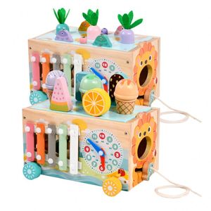 Bloques de laberinto de cuentas, xilófono, juego de pesca, actividades educativas para niños pequeños, juguetes Montessori de madera - Product Image 5