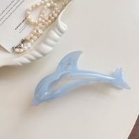Nouvelle mode élégante, accessoire quotidien, pince à cheveux en plastique acrylique de couleur gelée, décoration de cheveux en forme de requin et de dauphin.