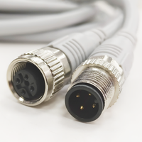 Connecteur étanche rond M12 à 4 broches avec conducteur en cuivre et isolation en PVC pour faisceau de câblage électrique automobile et câble de capteur