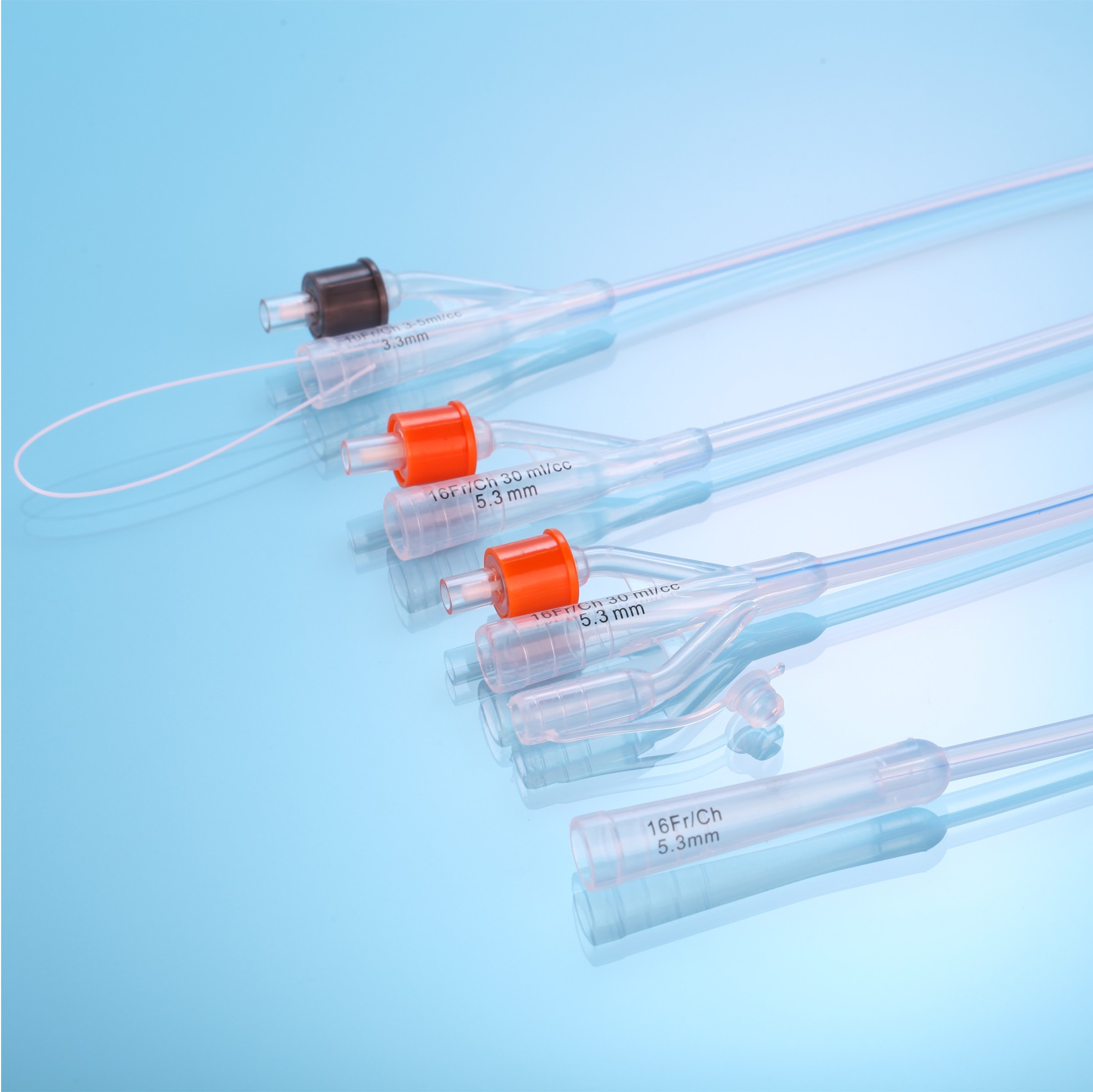 Fábrica Catéter urinario de triple lumen de silicona Catéter de Foley de silicona de 3 vías 100% desechable