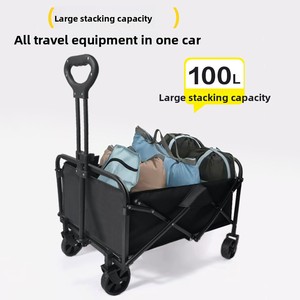 आउटडोर शिविर शॉपिंग पिकनिक के लिए थोक पोर्टेबल फोल्डेबल चार पहिया भंडारण सभी इलाके का उपयोग शिविर कार्ट - Product Image 5