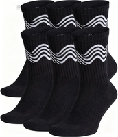 Chaussettes de sport unisexes rembourrées, lot de 6, chaussettes de sport respirantes en polyester qui évacuent l'humidité, pour l'entraînement, la course à pied, l'usage quotidien