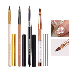 Pinceau à ongles en métal et plastique, 10 mm, 16 mm, en nylon ondulé, pour gel, poudre acrylique 3D, stylo de dessin - Product Image 1