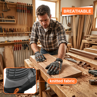 Gants de travail mécaniques robustes en microfibre avec protection anti-choc TPR, paume antidérapante en PU, rembourrage EVA, dos respirant en tricot et sangle de traction.