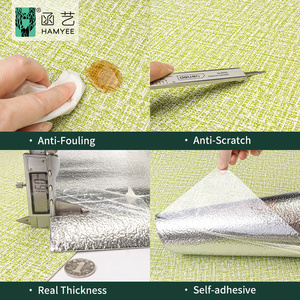 Cao Cấp 3D Bọt Màu Xanh Lá Cây Hình Nền Cuộn Tự Dính Bọt Tường Sticker - Product Image 3