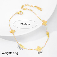 Bracelet de cheville en acier inoxydable plaqué or 18 carats non terni Bracelet de cheville tendance de forme mixte pour femme