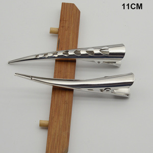 Barrettes à bec de canard en métal argenté, grandes et simples, de 11 cm, 12 cm, 13 cm, pour salon de coiffure, pinces <span class=keywords><strong>crocodile</strong></span> pour femmes - Product Image 6