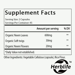 Capsules de feuilles de neem biologiques à vente chaude OEM/ODM, complément alimentaire à base de plantes - Soutient la santé de la peau, l'immunité, végétalien, sans gluten - Product Image 2