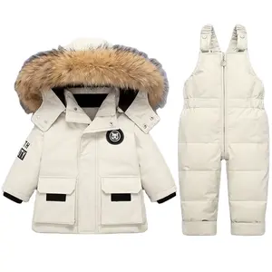 Ensemble de vêtements 2 pièces pour bébé, doudoune chaude d'hiver pour garçon, combinaison épaisse pour bébé fille, vêtements de neige pour enfants