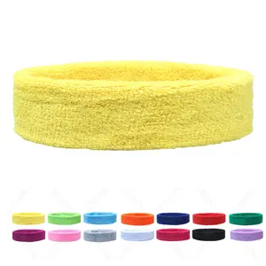 Biểu Tượng Tùy Chỉnh Khăn Vải Tóc Ban Nhạc Màu Rắn Thể Thao Đàn Hồi Headbands Tập Thể Dục Yoga Mũ Nón Chạy Sweatband