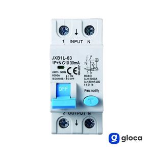 Interruptor Diferencial Gloca 1P+N C10 30mA 220V 6kA RCBO Clase A Montaje DIN - Product Image 3