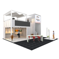 Stand de salon professionnel à deux niveaux TIANYU, structure en aluminium intégrée moderne, ensemble d'affichage pour une image de marque impactante