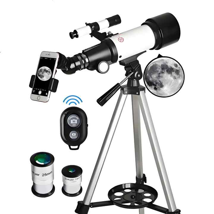 FORESEEN 70mm Astronomical Refracter Telescope with Tripod and Finder Scope Portable Telescope for Kids Beginners