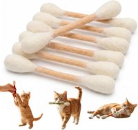 Lot de 6 bâtonnets à mâcher en forme de coton-tige avec herbe à chat pour chatons, jouet naturel à l'herbe à chat pour le nettoyage dentaire et anti-ennui, pour l'intérieur