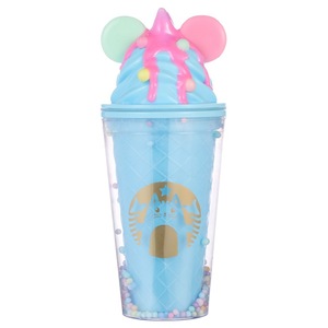 Awaii-taza fría de doble pared para beber zumo para niños y niñas, vaso de helado de plástico reutilizable sin BPA a prueba de fugas con pajita, 450mL - Product Image 5