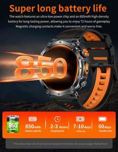 Reloj Inteligente Deportivo para Exteriores HT42 2026 con Linterna, Altímetro, Barómetro, Pantalla Táctil de 1.7 Pulgadas, Resistente al Agua 3 ATM - Product Image 5