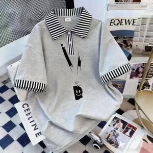 T-shirt surdimensionné pour homme, manches 7/8, col rond, coton, fibre de bambou, tricoté, décontracté, streetwear - Product Image 1