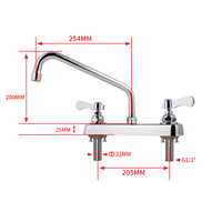 Robinet de cuisine moderne à double poignée en laiton, eau chaude/froide, pour hôtel et centre commercial, montage sur comptoir, 2 trous, facile à installer - Vente chaude