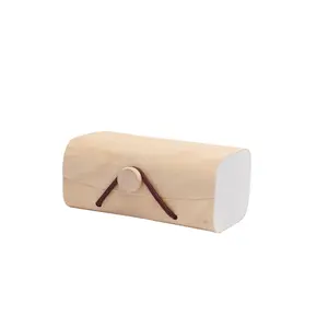 纯茶天然竹子高级礼品带标志豪华包装成品储物木制立方体盒子
