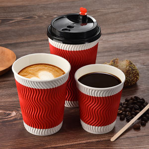 Custom Logo Rimpel/Dubbel/Enkele Muur Wegwerp Biologisch Afbreekbaar Corrugate Eco-Vriendelijke Koffie Kraft Papier Beker Met Fabriek - Product Image 6