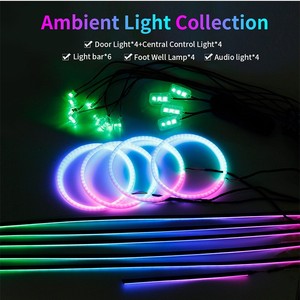 Luce Ambientale a <span class=keywords><strong>LED</strong></span> per <span class=keywords><strong>Auto</strong></span> 64 Colori Atmosfera Dinamica di Luci e Ombre per Interni Striscia Luminosa per Atmosfera Abitacolo - Product Image 4