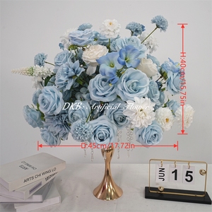 ลูกบอลดอกไม้ประดิษฐ์สีขาวน้ำเงินขนาด 45 ซม. สำหรับตกแต่งงานแต่งงานสุดโรแมนติกและงานอีเว้นท์ - Product Image 3