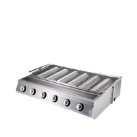 Grill à gaz liquéfié commercial sans fumée en acier inoxydable Garantie Grill de rue extérieur Brochettes Huîtres Gluten