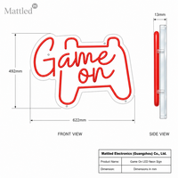 Enseigne néon LED « Game On » 12V, intensité réglable, télécommande, décoration pour salle de jeu, cadeau pour gamer, enseigne murale pour maison, bar, arcade, esports