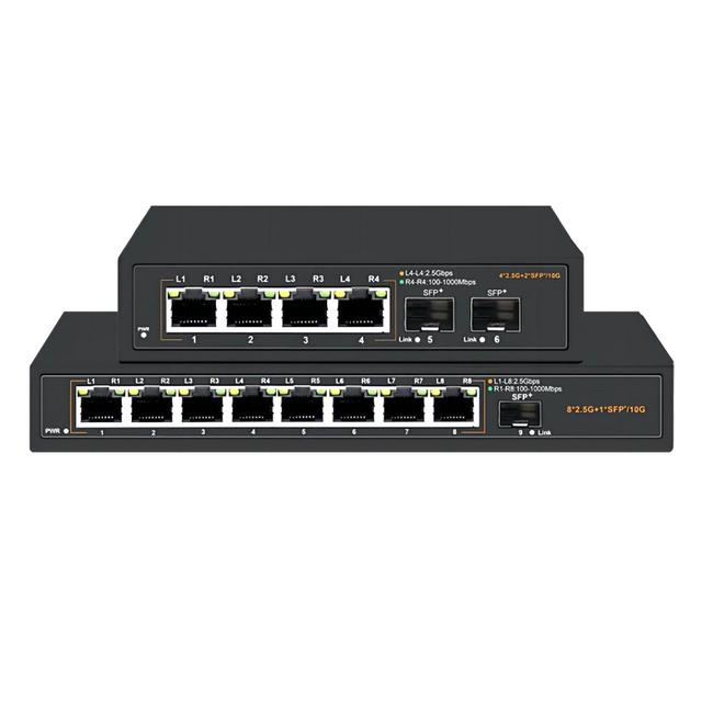 Ethernet Switch Network Fiber Optic Switch 4-port 2.5G Fiber Optic Converter Transceive10Gbps SFP POE Switch Board