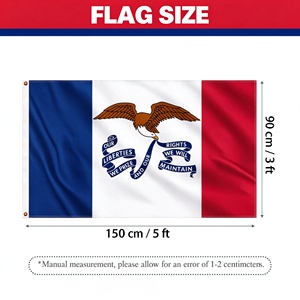 High Quality 3x5 Foot Iowa State <b>Flag</b> USA National <b>Flag</b> Polyester Brass Grommets Double Stitched for Outdoor Advertising - Product Image 2