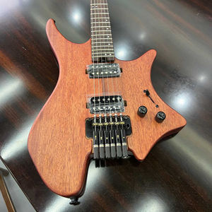 Guitarra Eléctrica Headless para Viaje con Mástil de Arce Carbonizado, Cuerpo de Caoba y Doble Puente Tremolo - Venta Directa de Fábrica - Product Image 2