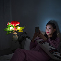 Veilleuse LED Enchantée Design Vase, Lampe de Chevet Branchement ABS avec Contrôle de la Lumière pour Chambre
