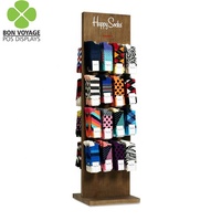 Présentoir de chaussettes en bois à double face de haute qualité
