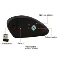 Mouse Nirkabel Optik Ergonomis Portabel untuk Laptop Komputer Kantor Bisnis, Bertenaga Baterai Isi Ulang, Tanpa Kabel