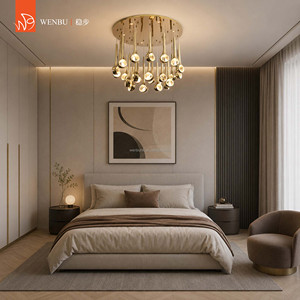 Lustre de luxe en alliage et en grappe de cristaux pour escalier de villa - Product Image 6