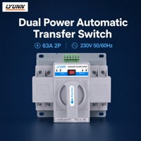 Commutateur de transfert automatique triphasé 2 pôles LYUNN LYQ2-63/2P, capacité de coupure 3kA, temps de transfert 0,5S pour usage domestique